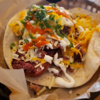 Torchy's Tacos - The Ace of Spades! Brisket, sausage and a fried egg - Tex-Mex Near Me - Dallas, Texas Torchy's Tacos - The Ace of Spades! Brisket, sausage and a fried egg - Tex-Mex Near Me - Dallas, Texas