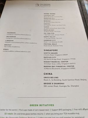Menu photo 3 The Coffee Academics Hong Kong, HK Menu photo 3 The Coffee Academics Hong Kong, HK