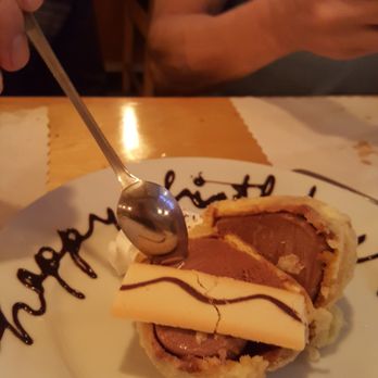 Sushi Bear - They even brought out a complimentary birthday plate for me! (it was fried chocolate icecream - so good!). & They all sang Happy Birthday! - Sushi Bars Near Me - Tustin, California