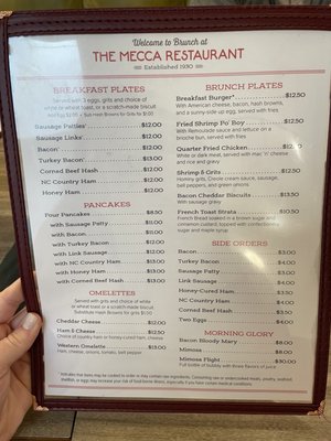 Menu photo 2 The Mecca Restaurant Raleigh, NC