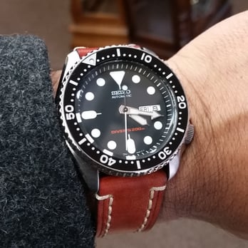 The Clock Man Fullerton - New Hirsch tan leather on my Seiko SKX007. Thanks Siva! - Watches Near Me - Fullerton, California The Clock Man Fullerton - New Hirsch tan leather on my Seiko SKX007. Thanks Siva! - Watches Near Me - Fullerton, California