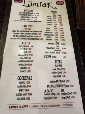 Menu photo 5 Lamiak Madrid, M