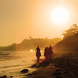 Santa Barbara Beach Horseback Rides - Late summer and fall sunsets are the most colorful of the year. Here's a quick snapshot of a typically sunset ride. Awesome!