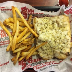 Penn Station - Artichoke sandwich with mushrooms and small fries