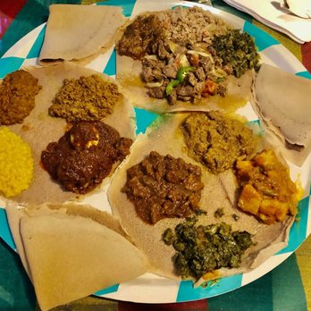 Aster's Ethiopian Restaurant - Sample of meat and veggies - Ethiopian Near Me - Austin, Texas
