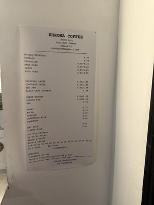 Menu photo 2 Khroma Coffee Dallas, TX
