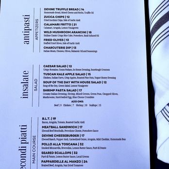 DeVINE - Lunch menu (9/30/26) - Desserts Near Me - Redding, California