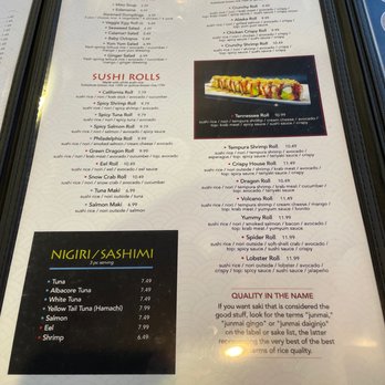 Health Sushi - Menu - Sushi Bars Near Me - Franklin, Tennessee