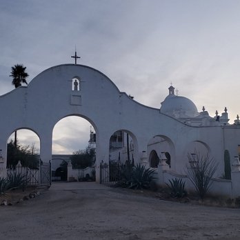 San Xavier Del Bac Mission - The Monastery, beautiful in the twilight. It's a walk down the road from the church. - Churches Near Me - Tucson, Arizona San Xavier Del Bac Mission - The Monastery, beautiful in the twilight. It's a walk down the road from the church. - Churches Near Me - Tucson, Arizona