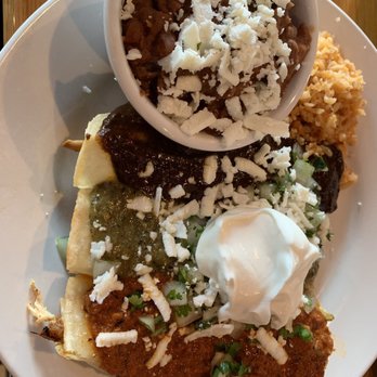 Azul Bar Y Cantina - Tinga Enchiladas with Mole, Salsa Verde, and Salsa Roja - Mexican Near Me - Leetsdale, Pennsylvania Azul Bar Y Cantina - Tinga Enchiladas with Mole, Salsa Verde, and Salsa Roja - Mexican Near Me - Leetsdale, Pennsylvania