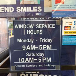 Window service hours as of 5/11/23 Window service hours as of 5/11/23