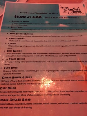 Menu photo 8 Bayside Bar & Grill Virginia Beach, VA