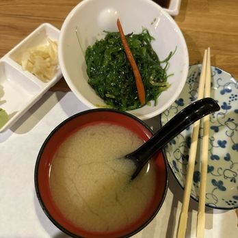 Katana Sushi - Miso soup and seaweed salad - Sushi Bars Near Me - San Diego, California