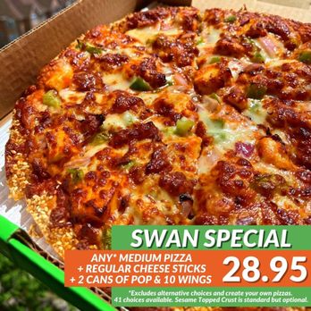 Red Swan Pizza - Swan Special
Any Medium Pizza
10 Piece Wings
Regular Cheese Sticks
2 Cans Pop (335ml) - Pizza Near Me - St. Catharines, Ontario Red Swan Pizza - Swan Special
Any Medium Pizza
10 Piece Wings
Regular Cheese Sticks
2 Cans Pop (335ml) - Pizza Near Me - St. Catharines, Ontario