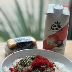 Pipeline Poke - Salmon lava poke and Spam musubi