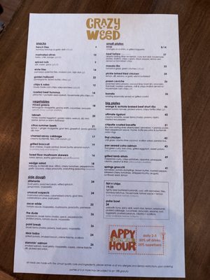 Menu photo 1 Crazyweed Kitchen Canmore, AB Menu photo 1 Crazyweed Kitchen Canmore, AB