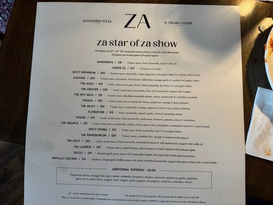 Menu photo 2 ZA Elm Grove, WI