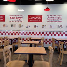 Milford Five Guys Burgers -- Junction Plaza: 9 Medway Road / Route 109, Milford Interior Milford Five Guys Burgers -- Junction Plaza: 9 Medway Road / Route 109, Milford Interior