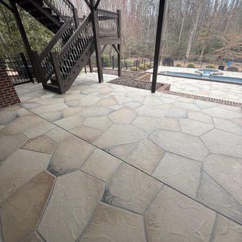 Zachary Daniel Concrete - decorative stamped concrete overlay pool deck - Masonry/Concrete Near Me - Greenville, South Carolina Zachary Daniel Concrete - decorative stamped concrete overlay pool deck - Masonry/Concrete Near Me - Greenville, South Carolina