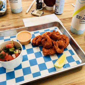 St. Augustine Seafood Company - Buffalo Shrimp with a Watermelon and Cucumber salad - Seafood Near Me - St. Augustine, Florida St. Augustine Seafood Company - Buffalo Shrimp with a Watermelon and Cucumber salad - Seafood Near Me - St. Augustine, Florida