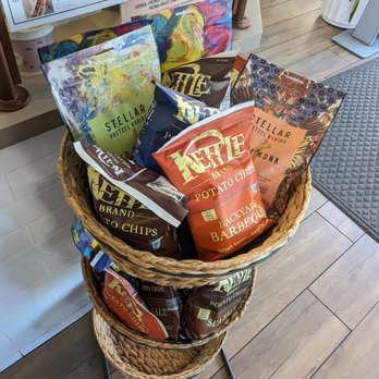 Ground Hideout Coffee - Chips and pretzel braids by the front counter - Coffee & Tea Near Me - Long Beach, California