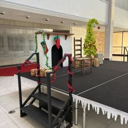Mall St. Vincent - I guess Santa was here this year. Here's his setup down near the old, vacant Sears. His empty chair there. Kinda sad, really.