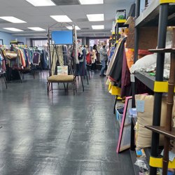 Secondhand Treasures - Inside store with adult clothing