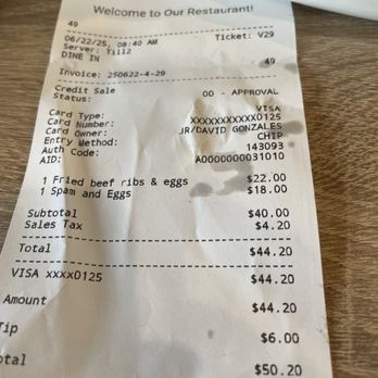 Aloha Stacks - Receipt - Breakfast & Brunch Near Me - Whittier, California Aloha Stacks - Receipt - Breakfast & Brunch Near Me - Whittier, California