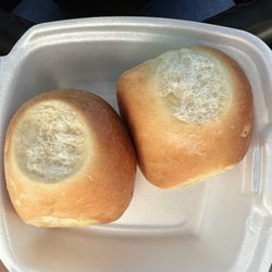Southern Rose Cafe - Rolls with my chicken dumplings soup special since they were out of crackers. 12.11.2024