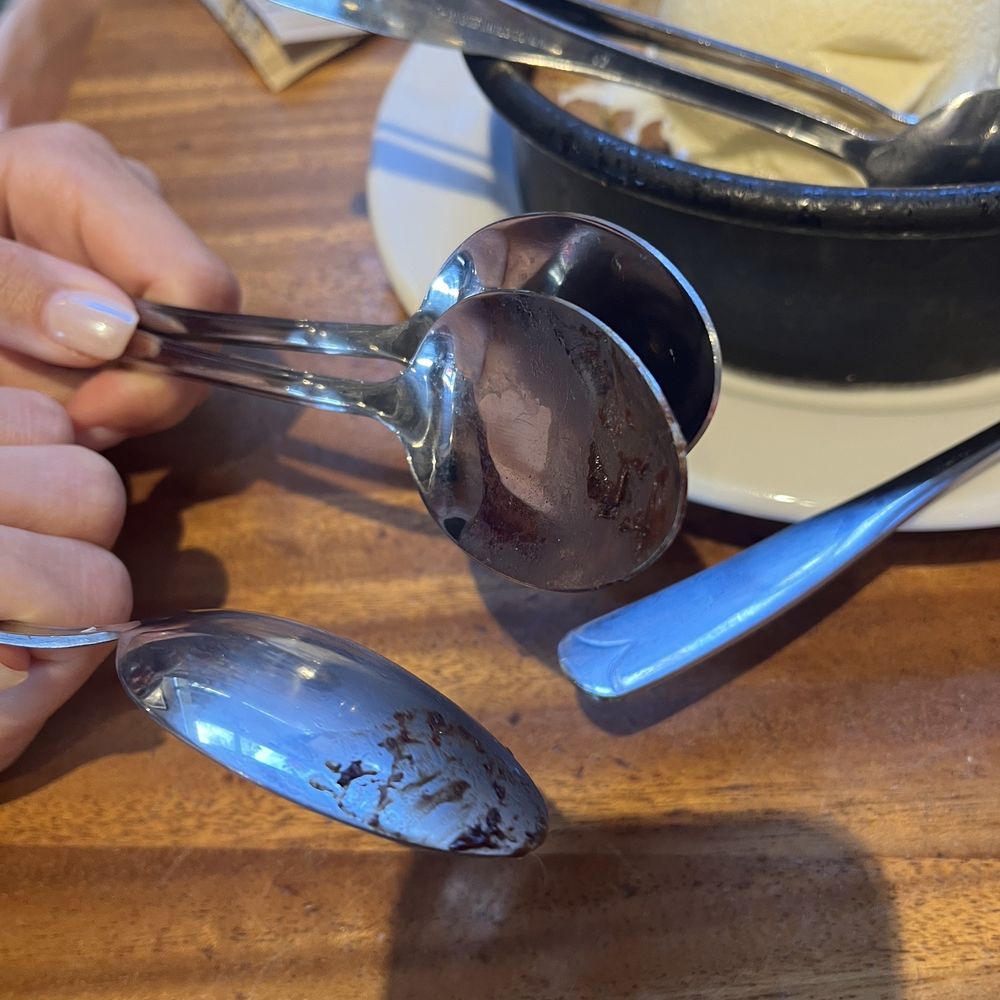 Sauce Pizza & Wine - Brownie crusted spoons they gave us - Italian Near Me - Phoenix, Arizona Sauce Pizza & Wine - Brownie crusted spoons they gave us - Italian Near Me - Phoenix, Arizona