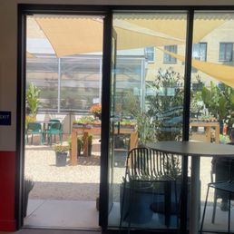 Outside view from inside cafe Outside view from inside cafe