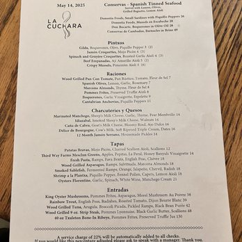 La Cuchara - Dinner menu, May 14, 2025 - Basque Near Me - Baltimore, Maryland La Cuchara - Dinner menu, May 14, 2025 - Basque Near Me - Baltimore, Maryland