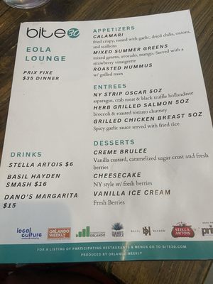 Menu photo 5 Eola Lounge Orlando, FL