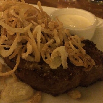 STK Steakhouse Chicago - 10 oz Lion Strip Steak with Fried Onions and Horseradish Cream - Steakhouses Near Me - Chicago, Illinois