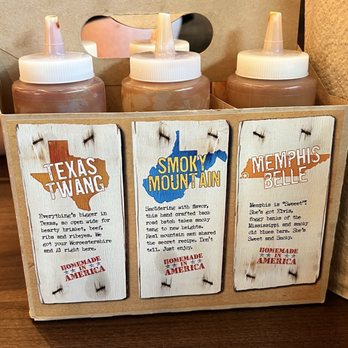 Mission BBQ - Sauce selections - part two. The Smokey Mtn is the best one! - Barbeque Near Me - Phoenix, Arizona Mission BBQ - Sauce selections - part two. The Smokey Mtn is the best one! - Barbeque Near Me - Phoenix, Arizona