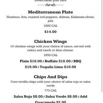 The Wexford Pub - Current menu as of June 24, 2021. - Pubs Near Me - Wexford, Pennsylvania