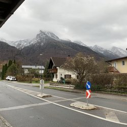 Haus Am Moos - View from the bus stop. To the right is Haus Am Moos.