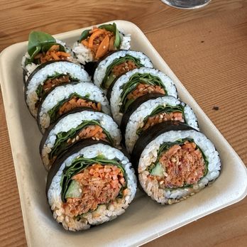 Made in House - Smoked salmon Kimbop - Asian Fusion Near Me - Seattle, Washington Made in House - Smoked salmon Kimbop - Asian Fusion Near Me - Seattle, Washington
