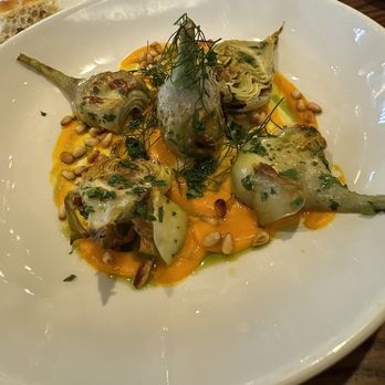 Tuscan Kitchen Salem - Carciofi - artichoke, carrot puree, mint, pine nuts - Italian Near Me - Salem, New Hampshire