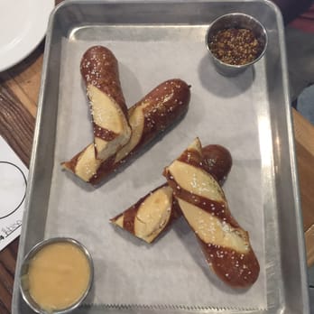Old Bakery Beer - Soft pretzels served with a cheese dip and a mustard dip - Breweries Near Me - Alton, Illinois Old Bakery Beer - Soft pretzels served with a cheese dip and a mustard dip - Breweries Near Me - Alton, Illinois
