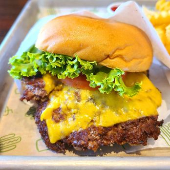 Shake Shack Westfield Southcenter - Shack burger (single) - Burgers Near Me - Seattle, Washington Shake Shack Westfield Southcenter - Shack burger (single) - Burgers Near Me - Seattle, Washington