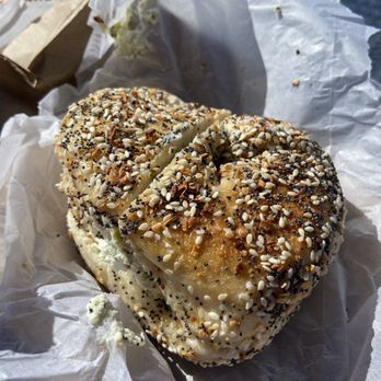 BB’s Bagels - Everything bagel with scallion cream cheese - Breakfast & Brunch Near Me - Alpharetta, Georgia