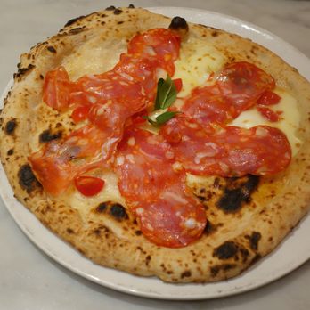Giro - 05/28/18 Giro: Spianata Calabra-Fior di Latte, Piccadilly Tomatoes, Buffalo Mozzarella DOP, Spicy Salami Spianata Calabra, Olive Oil, Basil - Pizza Near Me - Stockholm, Alberta