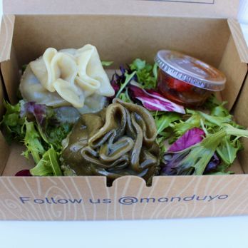 Manduyo - Beef Bulgogi Mandu & Spicy Pork Mandu along with pickle sauce - Korean Near Me - San Gabriel, California