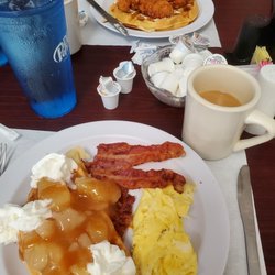 C's Waffles - New Smyrna - Back-Chicken Strips & Waffle Front-Senior Caramel Apple Waffle Combo