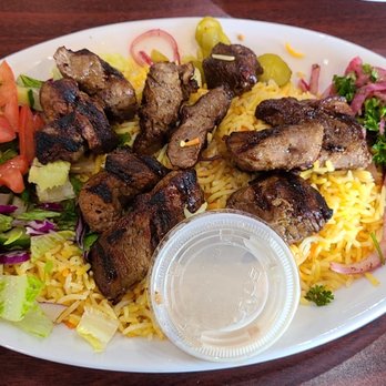 Kabab Grill - Lamb plate with rice and salad - Lebanese Near Me - Indianapolis, Indiana