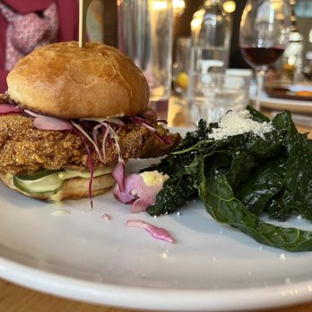 Damn the Weather - Chicken sandwich + kale salad - Cocktail Bars Near Me - Seattle, Washington Damn the Weather - Chicken sandwich + kale salad - Cocktail Bars Near Me - Seattle, Washington
