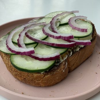 Happy Day - Avocado, cucumber and onion toast. Super bomb. Must Try - Juice Bars & Smoothies Near Me - Portland, Oregon