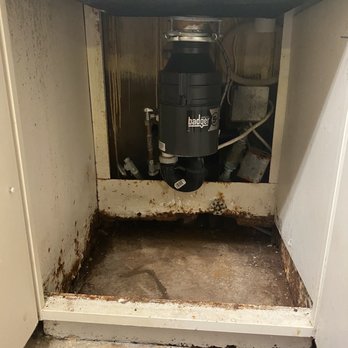 Anytime Construction Services - Metal rusted out sink cabinet. - Handyman Near Me - Gatesville, Texas