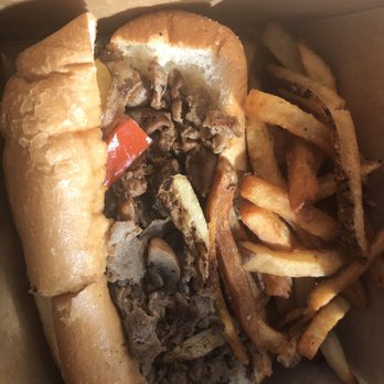 Chiddy's Cheesesteaks - "The Works" cheesesteak yummm with fries - Food Trucks Near Me - Bay Shore, New York Chiddy's Cheesesteaks - "The Works" cheesesteak yummm with fries - Food Trucks Near Me - Bay Shore, New York